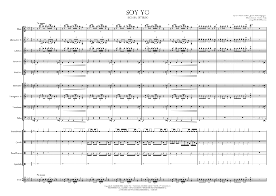 Soy Yo Marching Band scores gallery preview page 1