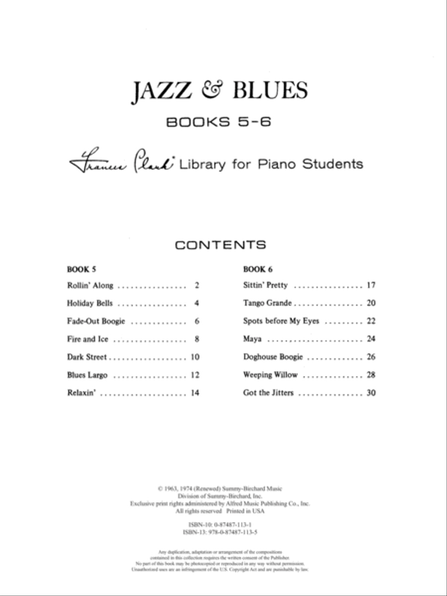 Jazz & Blues, Book 5 & 6 Piano Method scores gallery preview page 5