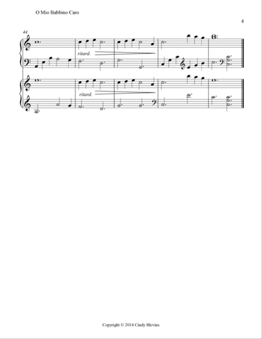 O Mio Babbino Caro, for Harp Duet Harp scores gallery preview page 5