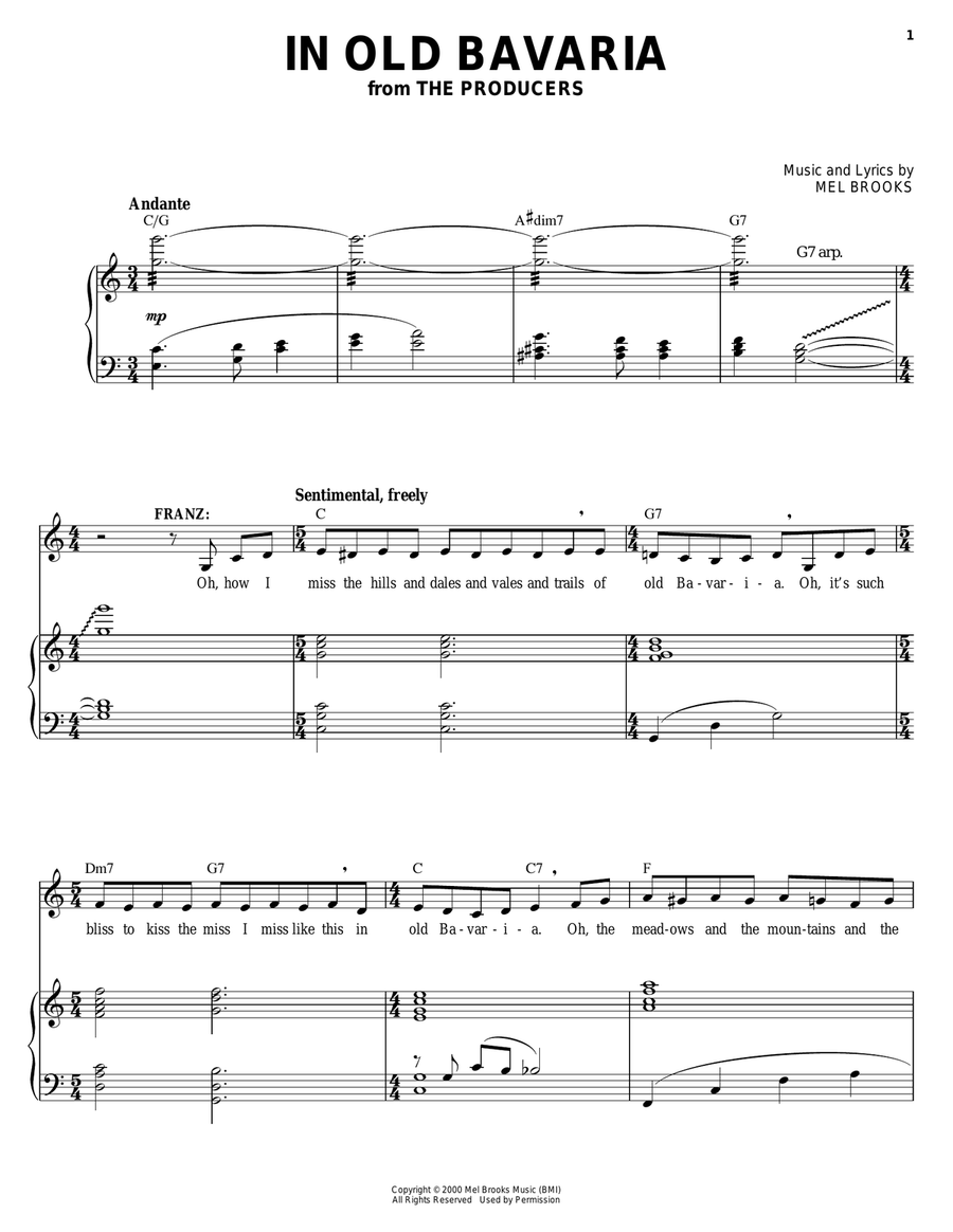 In Old Bavaria In Old Bavaria Piano, Vocal scores gallery preview page 1