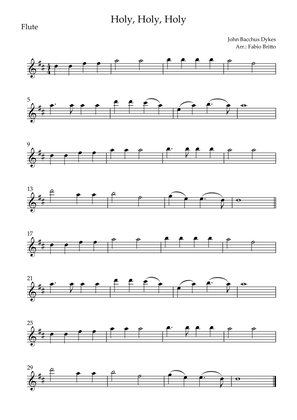 Holy, Holy, Holy (Traditional Christian Song) for Flute Solo