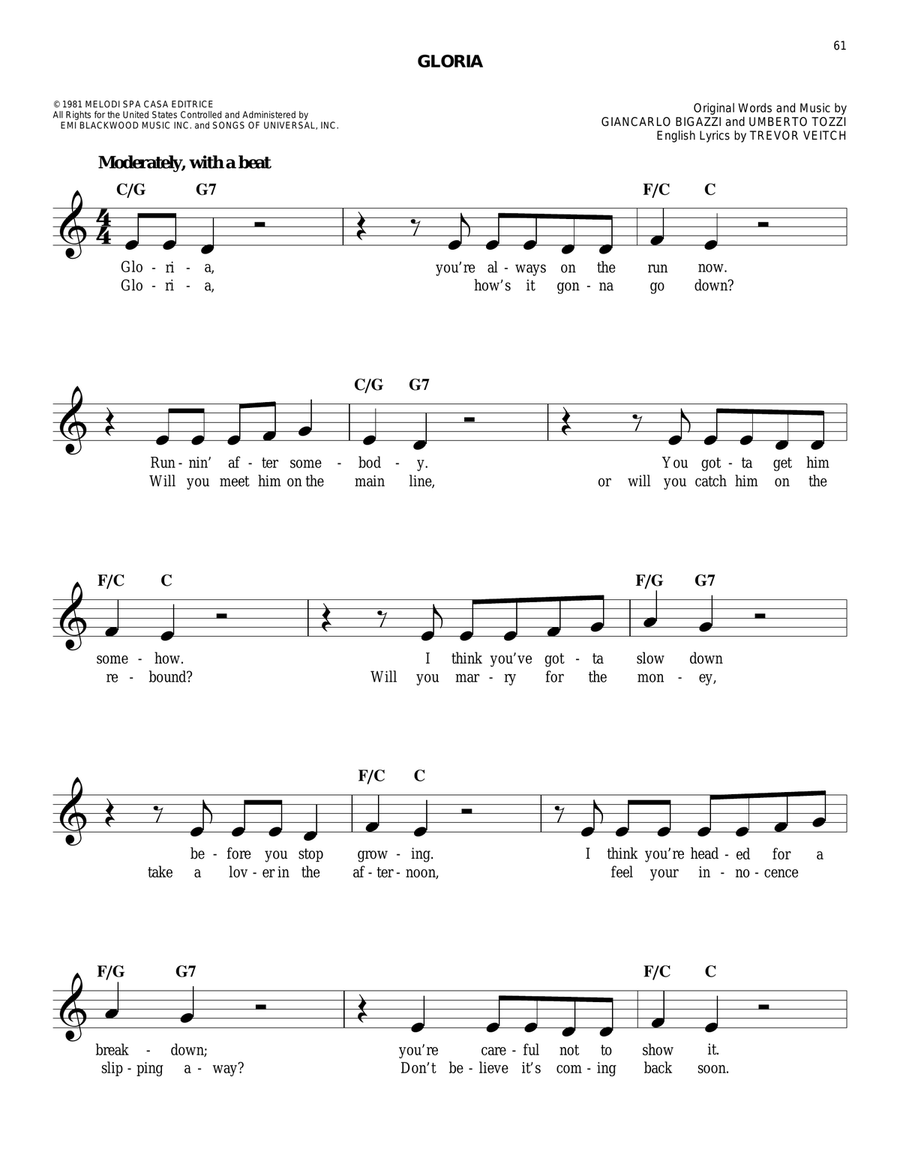 Gloria Gloria Guitar scores gallery preview page 1