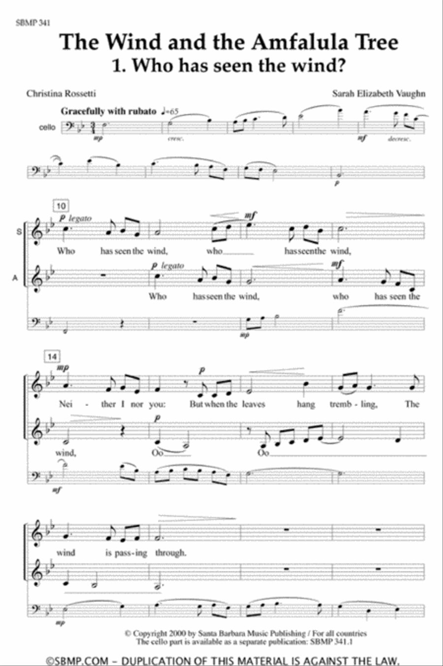 The Wind and the Amfalula Tree - SA Octavo SA scores gallery preview page 2