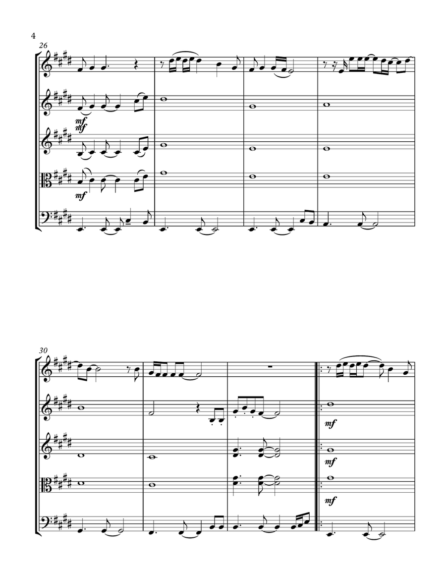 Make It With You String Quartet scores gallery preview page 4