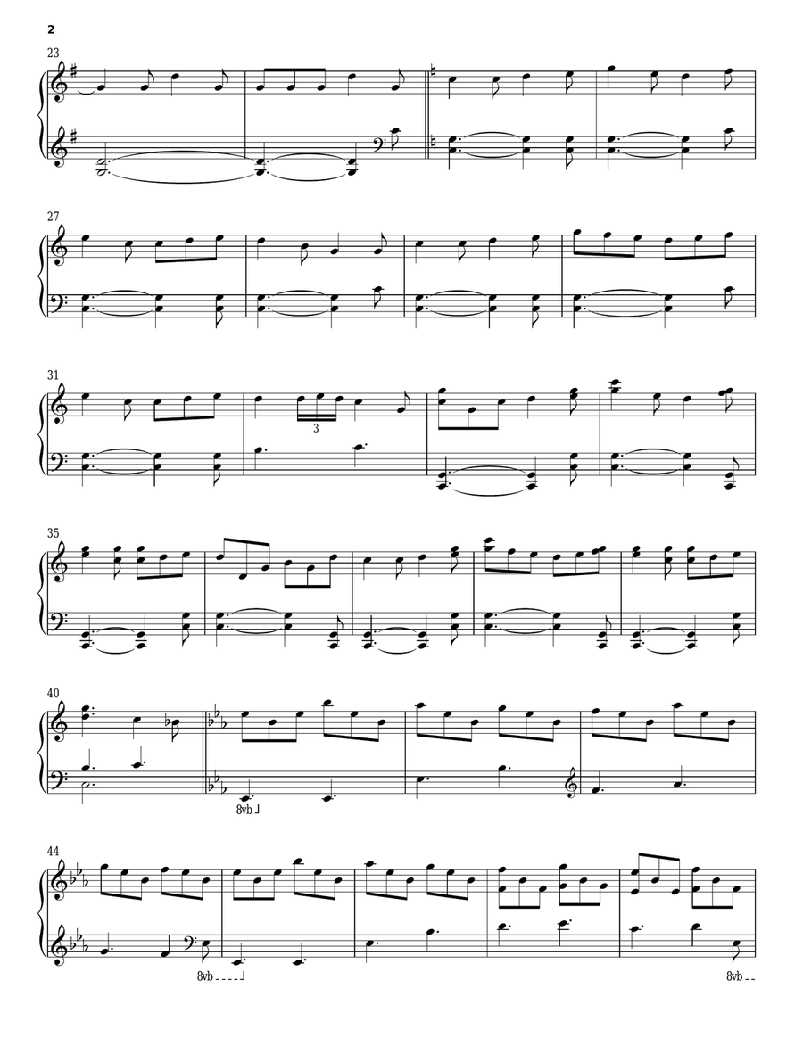 I Saw Three Ships Piano Solo scores gallery preview page 2