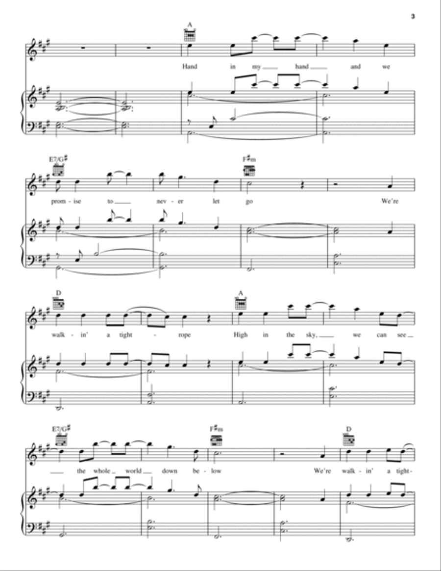 Tightrope (from The Greatest Showman) Piano, Vocal, Guitar scores gallery preview page 3