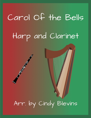 Book cover for Carol of the Bells, for Harp and Clarinet