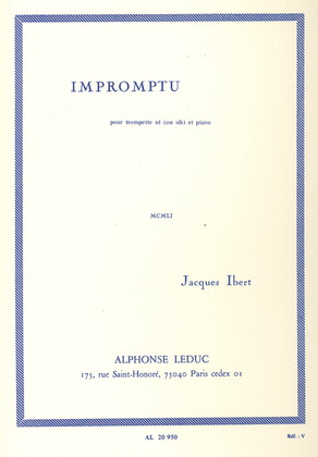 Book cover for Impromptu (trumpet And Piano)