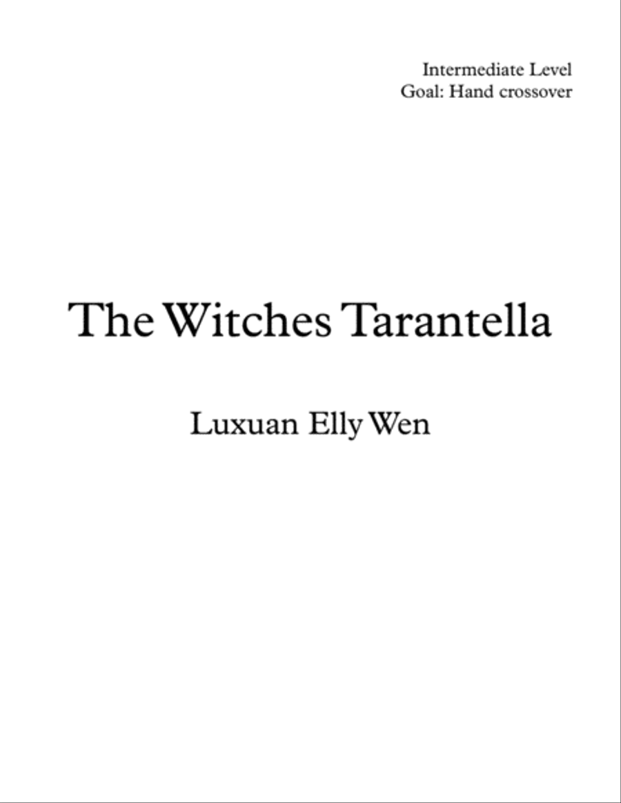 The Witches Tarantella - Intermediate piano pedagogical music for hand crossover, as Halloween speci Piano Solo scores gallery preview page 1