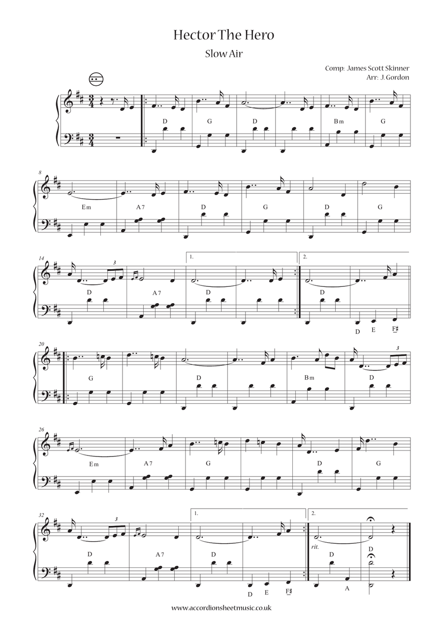 Hector The Hero Accordion scores gallery preview page 1