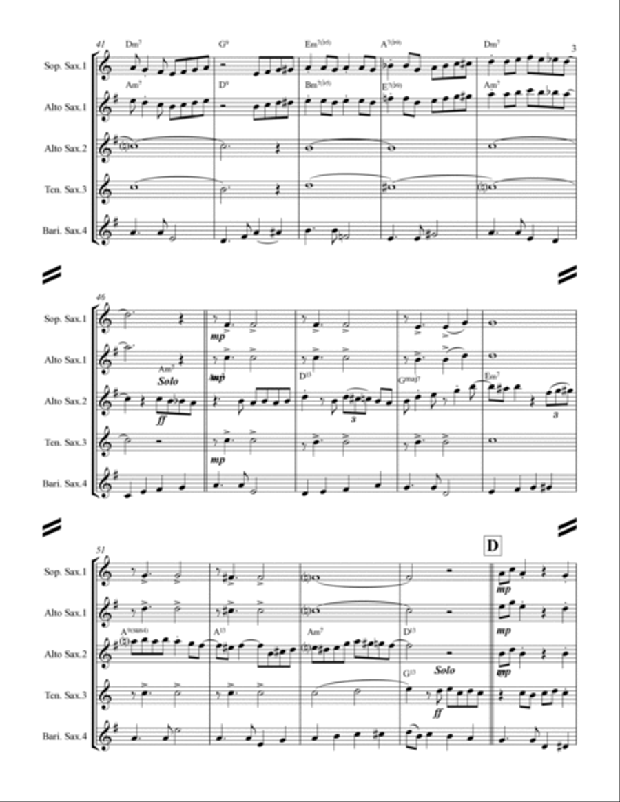 I'll Be Home For Christmas Saxophone Quartet scores gallery preview page 4