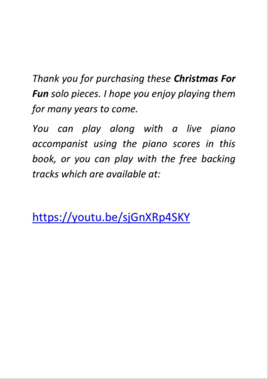 6 Christmas Violin Solos for Fun - with FREE BACKING TRACKS and piano accompaniment to play along wi image number null