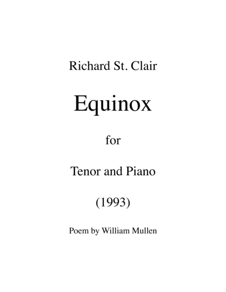 Equinox, 5 Songs for Tenor and Piano image number null