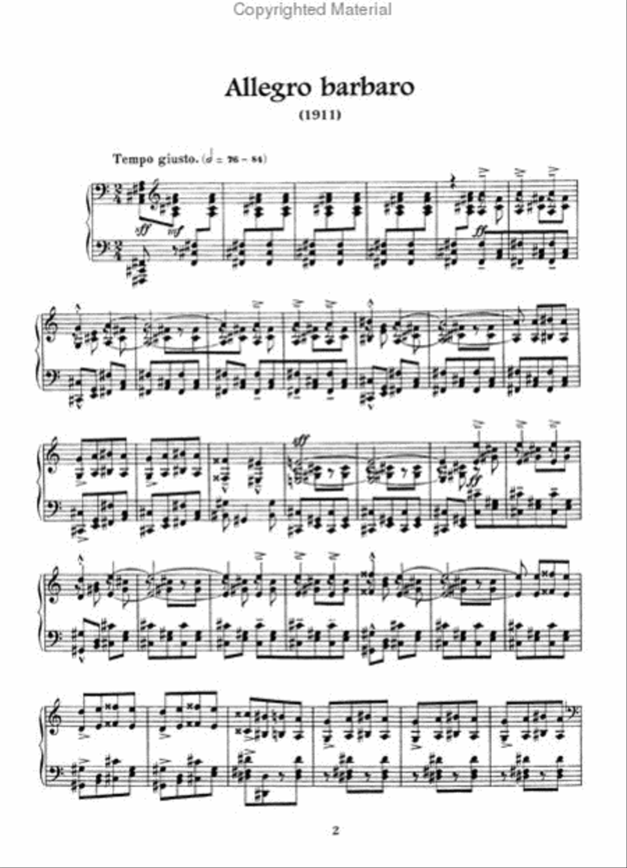 Allegro Barbaro and Other Short Works for Solo Piano Piano Solo scores gallery preview page 2