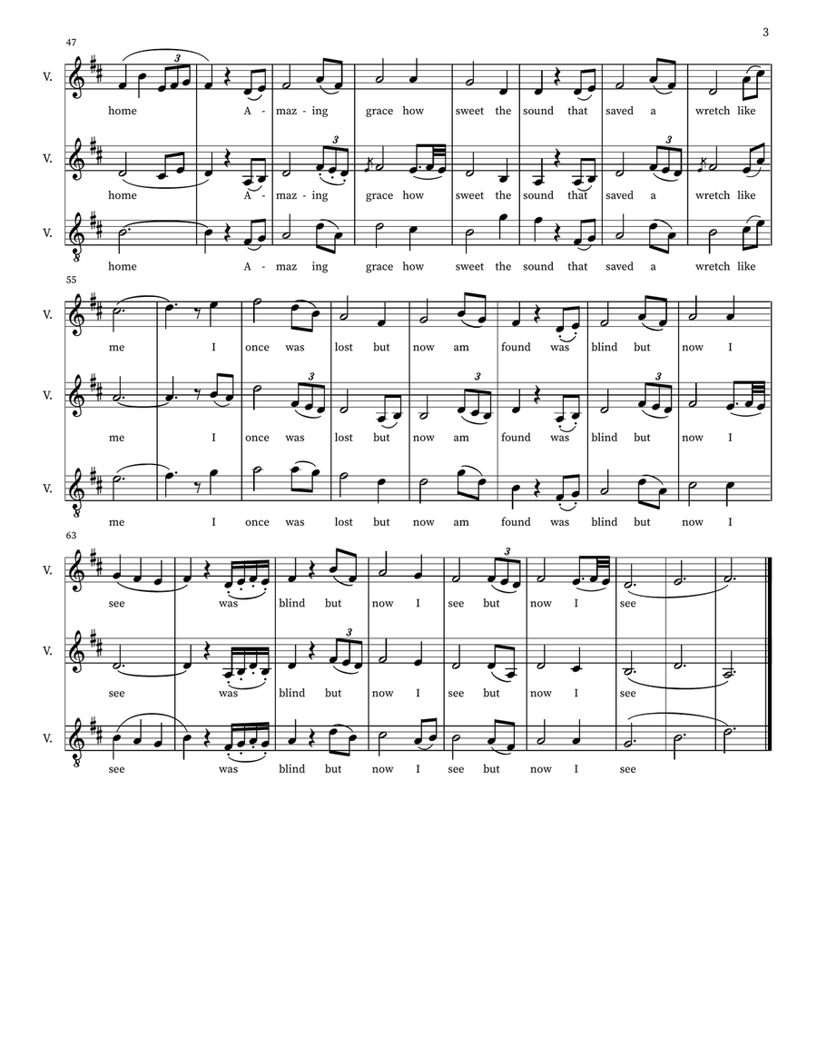 Amazing Grace (Three Voices), op. 34, #1 SA scores gallery preview page 3