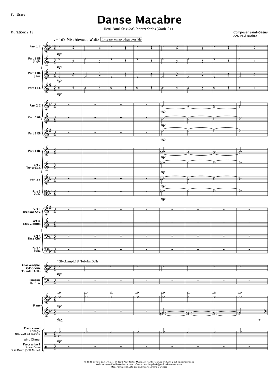 Danse Macabre (Flexible Instrumentation) Concert Band scores gallery preview page 4