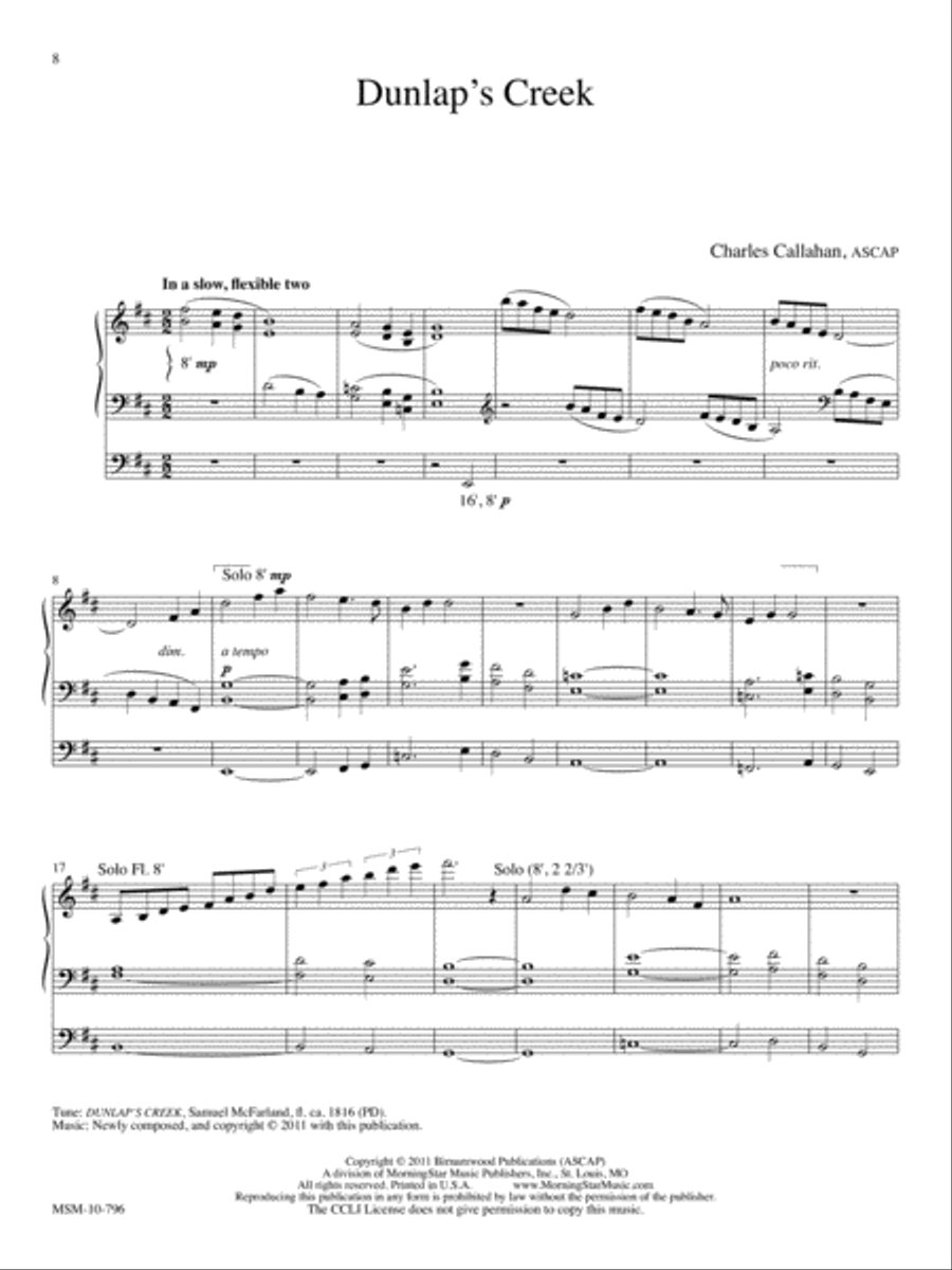 Eight Quiet Preludes on American Hymntunes Organ scores gallery preview page 5