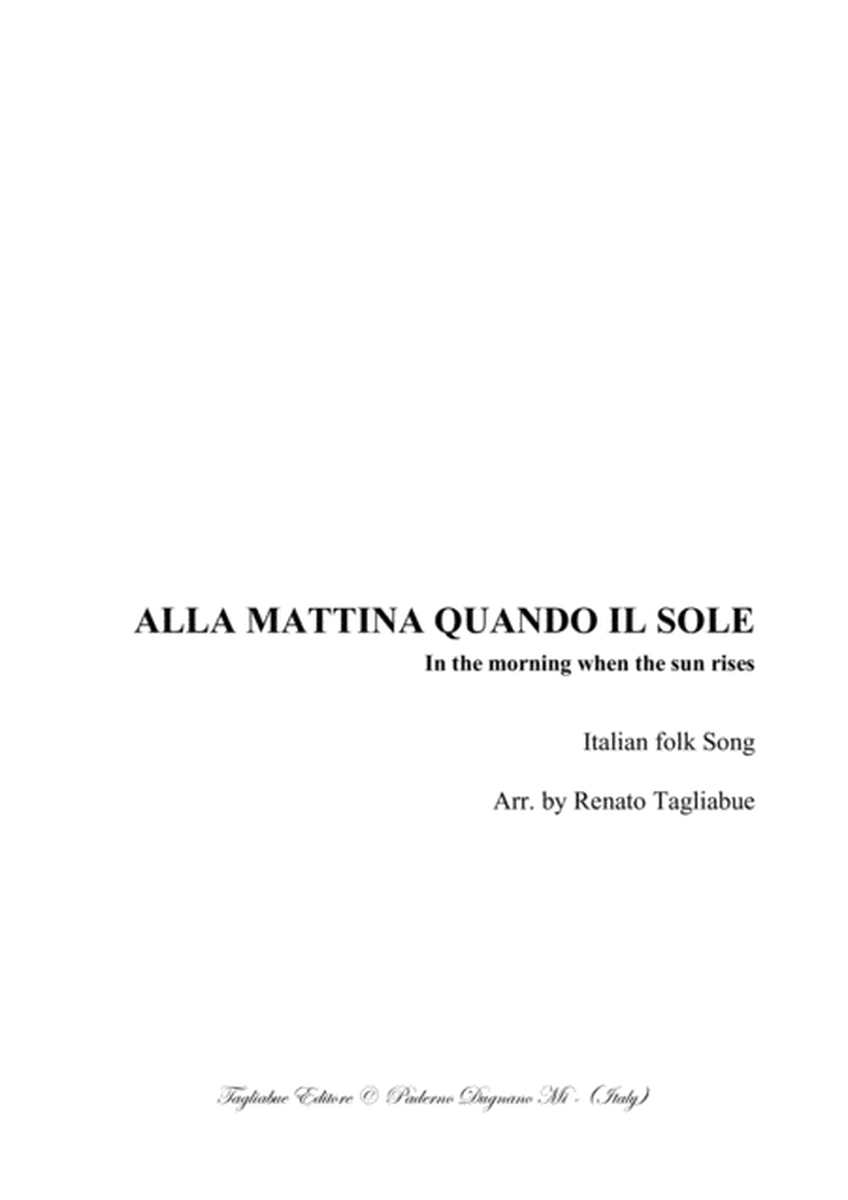 ALLA MATTINA QUANDO IL SOLE - (In the morning when the sun rises) - Italian Folk Song image number null