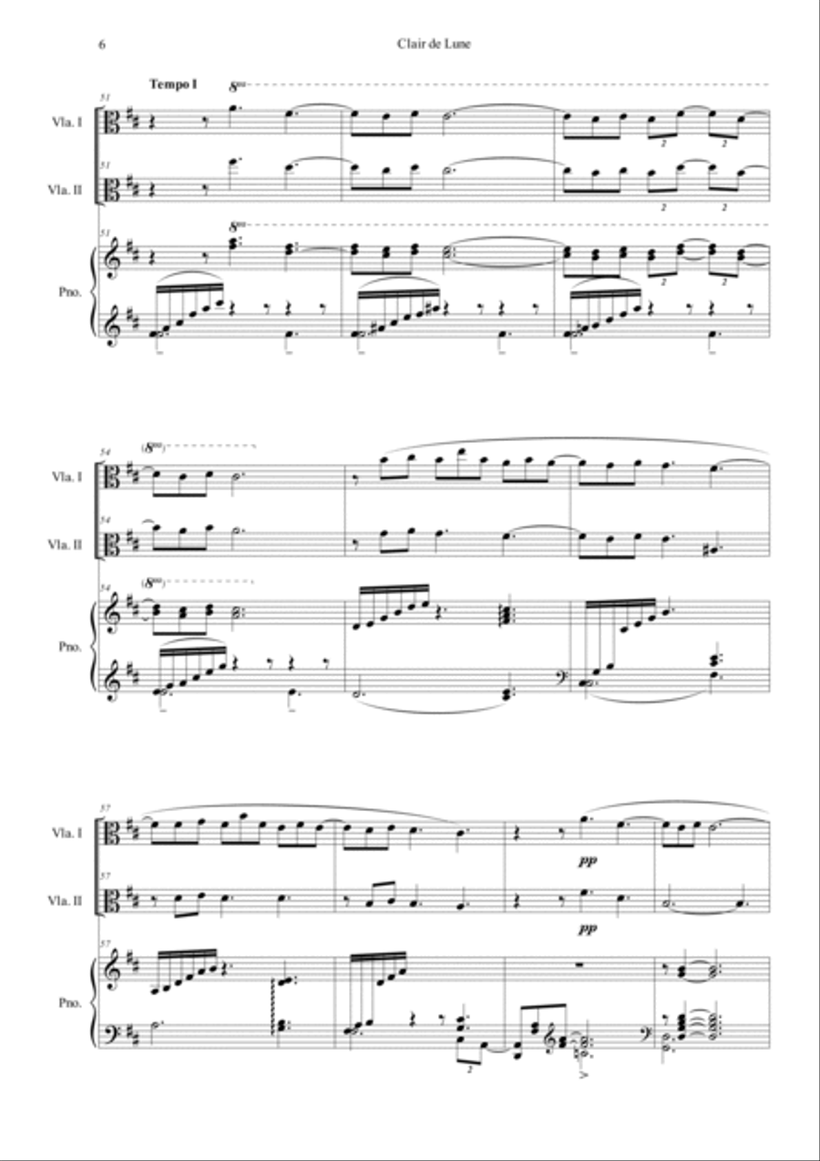 Clair de Lune in D Viola scores gallery preview page 6