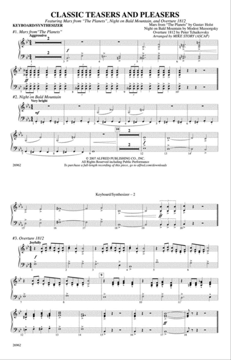 Classic Teasers and Pleasers: Keyboard/Synthesizer Marching Band scores gallery preview page 1