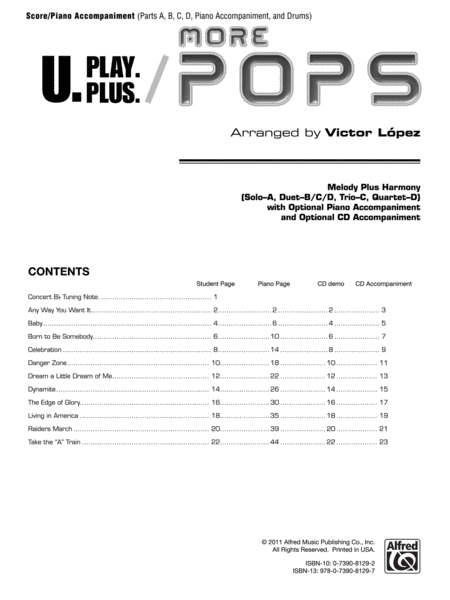 U.Play.Plus More Pops -- Melody Plus Harmony