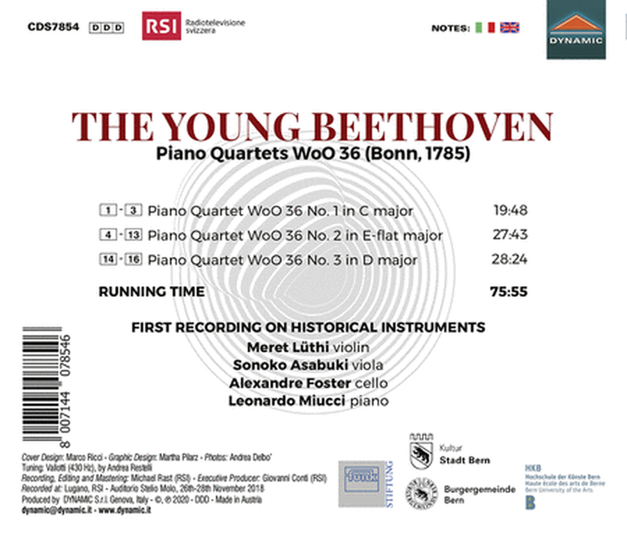 The Young Beethoven - Piano Quartets WoO 36