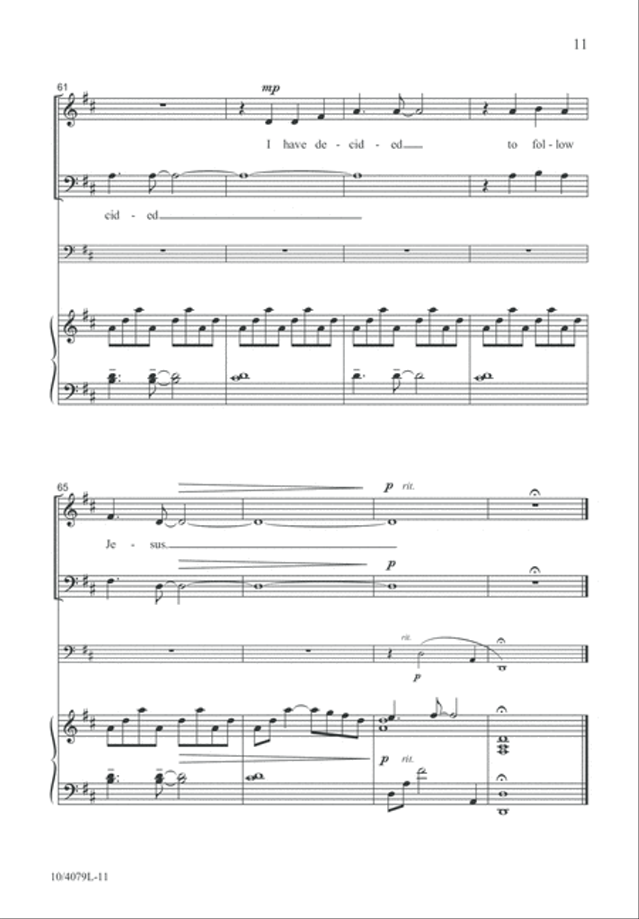I Have Decided to Follow Jesus 4-Part scores gallery preview page 11