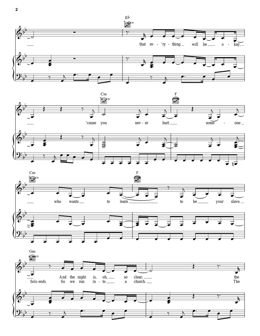All A Dream Piano, Vocal, Guitar scores gallery preview page 2