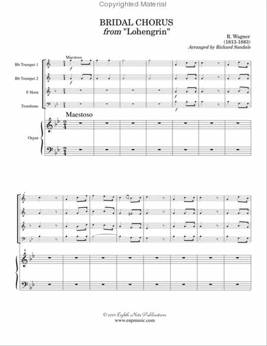 Bridal Chorus (from Lohengrin) Brass Ensemble scores gallery preview page 2