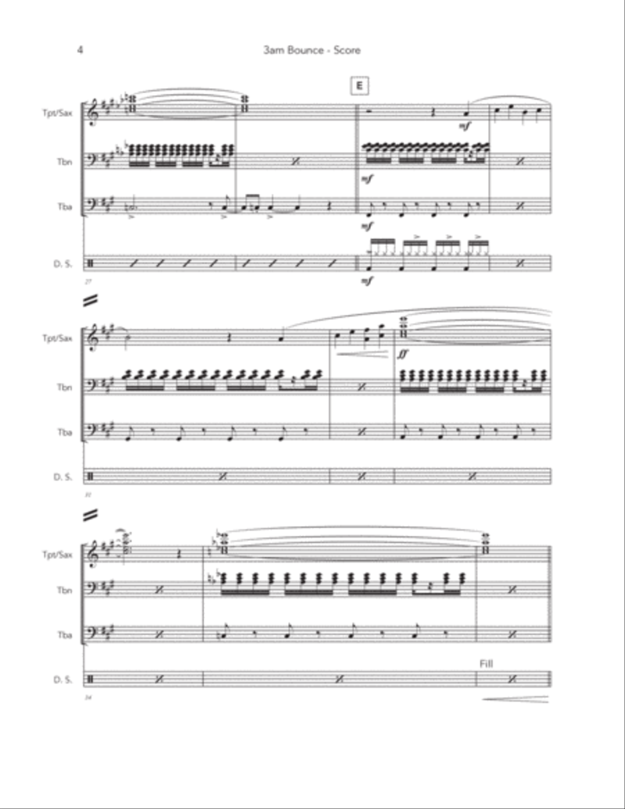 3am Bounce - Score Only 3am Bounce - Score Only Large Ensemble scores gallery preview page 5
