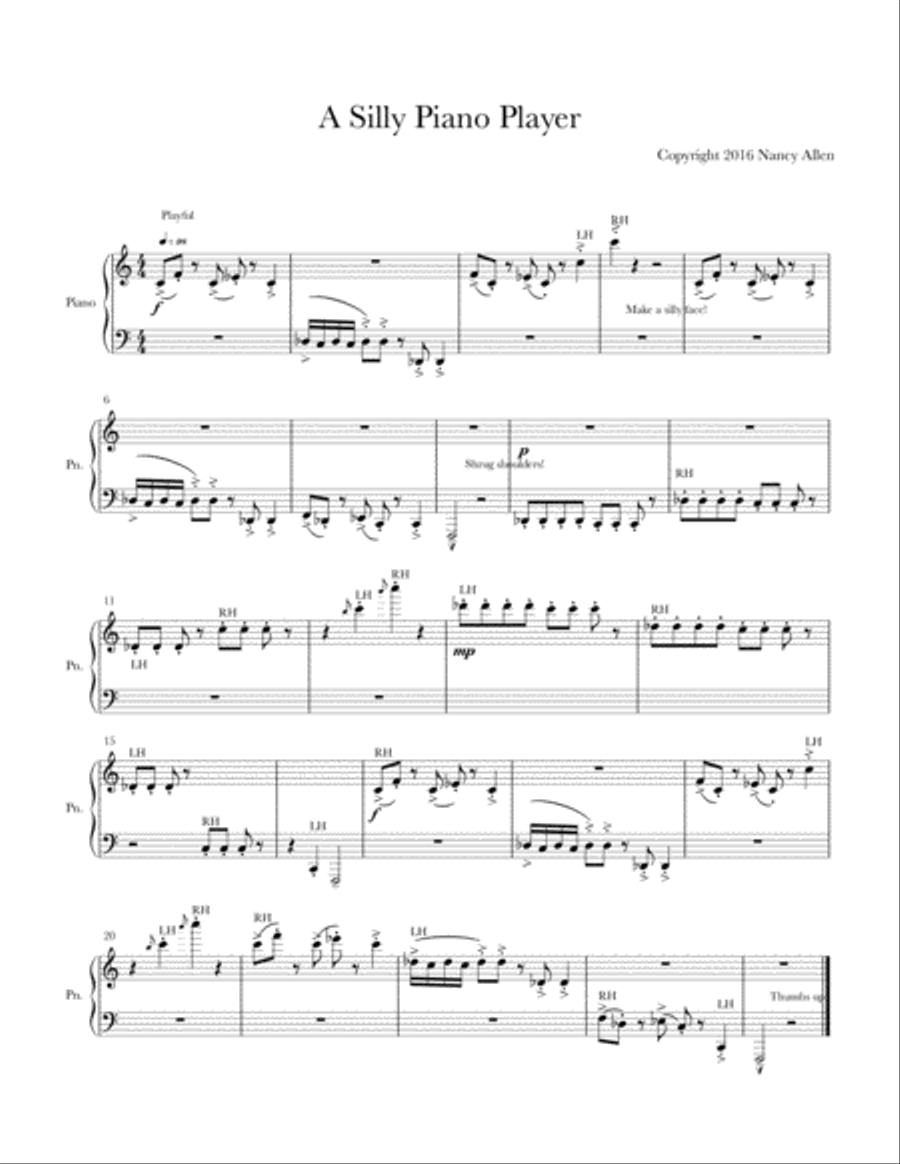 A Silly Piano Player Piano Method scores gallery preview page 1
