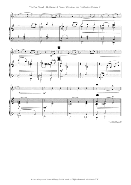 The First Nowell (The First Noel) ; a shmooshy jazz arrangement with original solo for Bb Clarinet & image number null