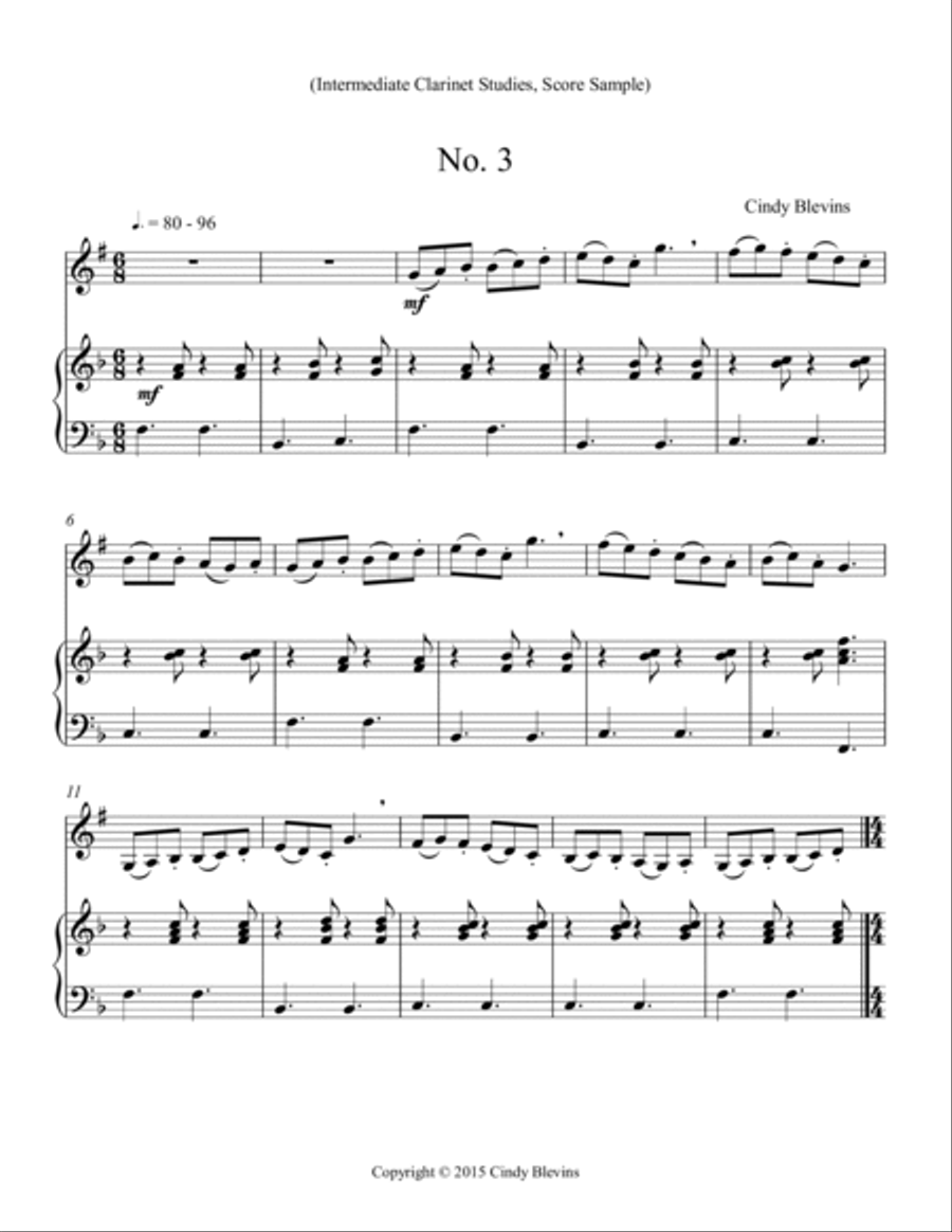 Clarinet Studies, Intermediate Clarinet Studies, Intermediate Clarinet Solo scores gallery preview page 2