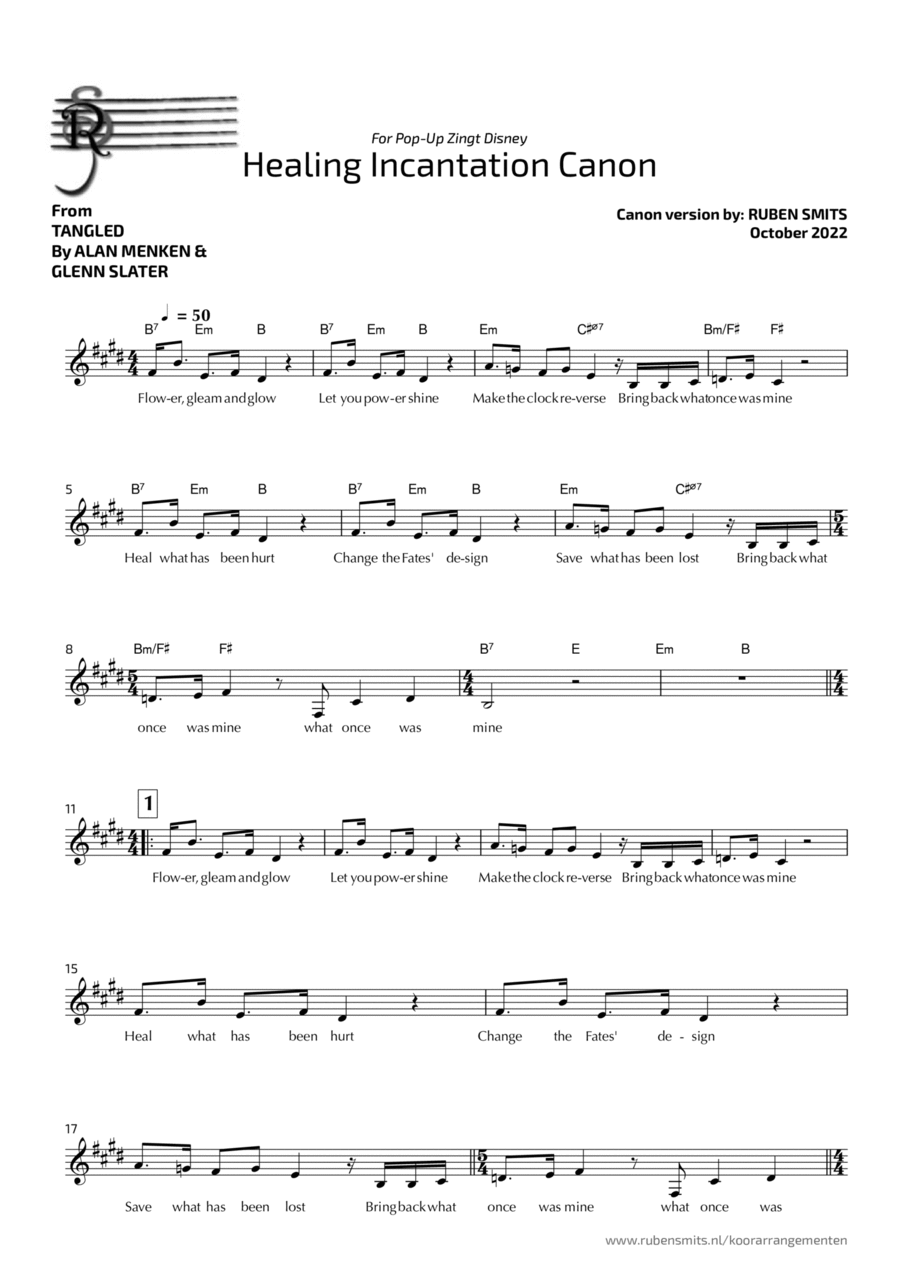 Healing Incantation Healing Incantation 4-Part scores gallery preview page 1
