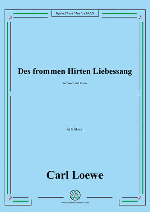 Book cover for Loewe-Des frommen Hirten Liebessang,in G Major