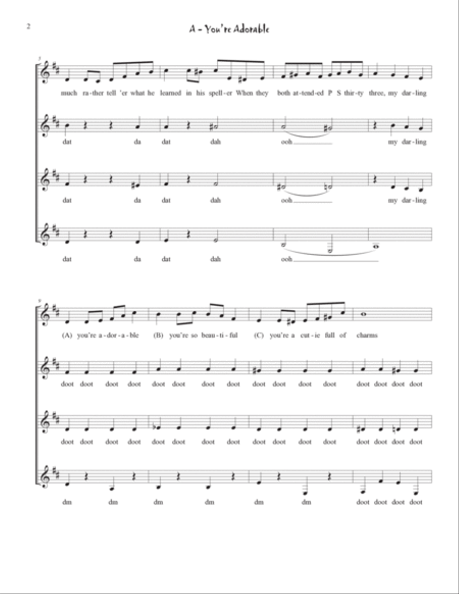 A - You're Adorable A - You're Adorable SSAA scores gallery preview page 2