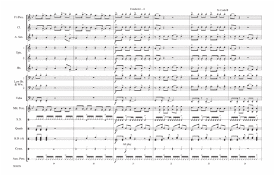 Super Bass: Score Super Bass: Score Marching Band scores gallery preview page 4