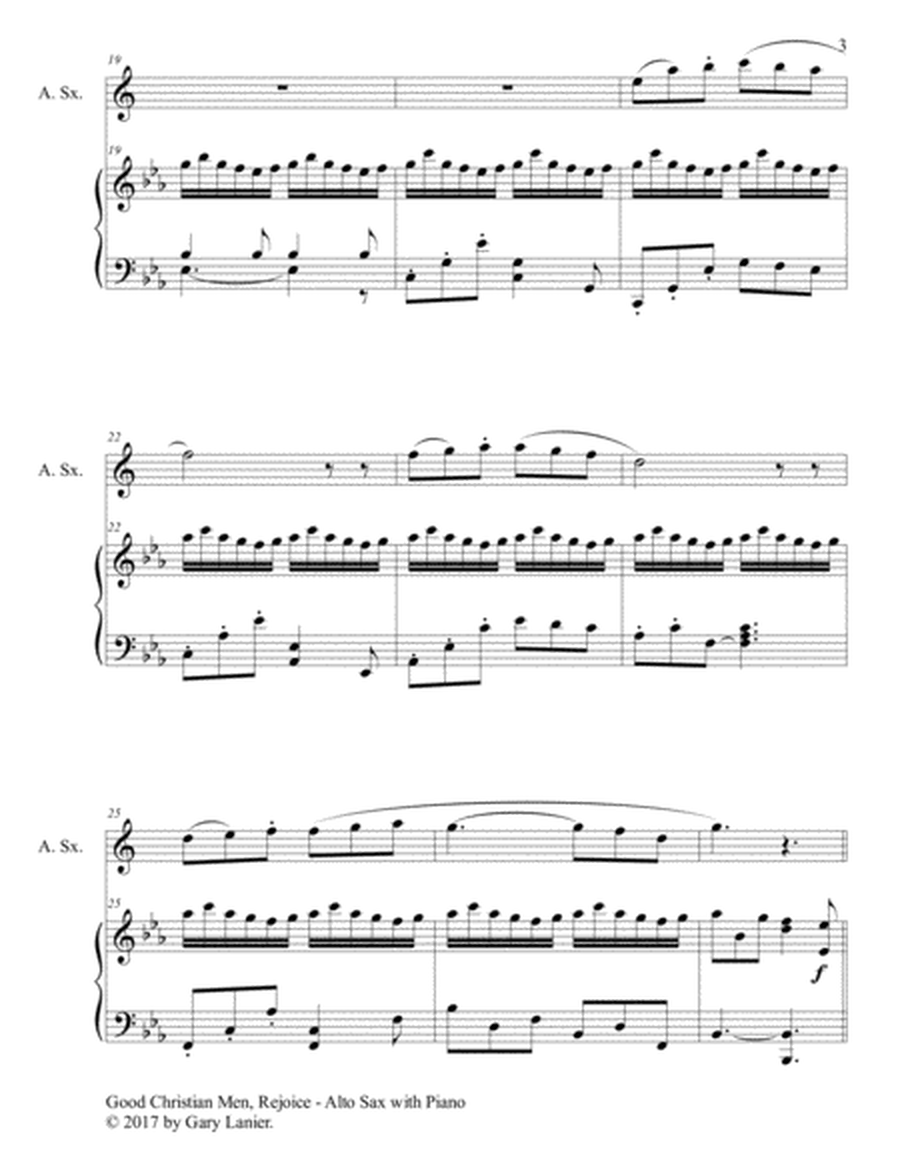 GOOD CHRISTIAN MEN, REJOICE (Alto Sax with Piano & Score/Part) image number null