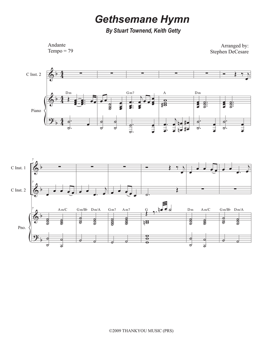 Gethsemane Hymn Piano scores gallery preview page 1