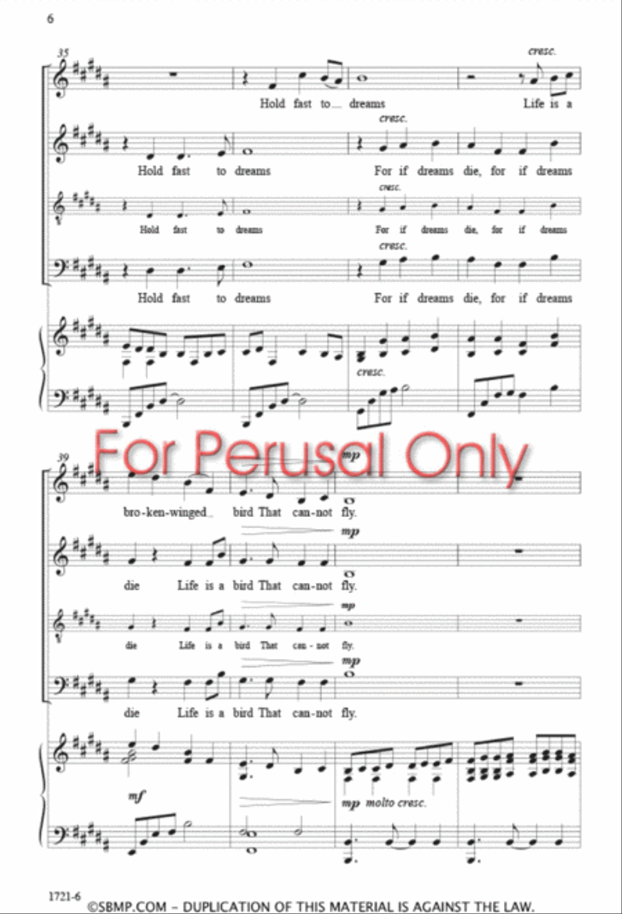 Hold Fast to Dreams - SAB 3-Part scores gallery preview page 5