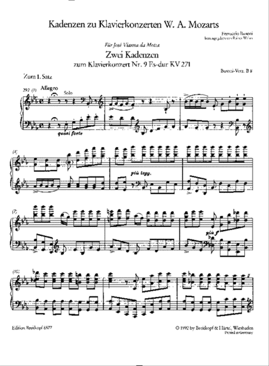 Cadenzas for W. A. Mozart’s Piano Concertos Piano Solo scores gallery preview page 2