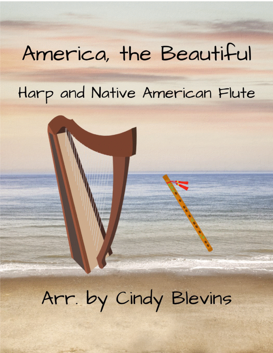 America, the Beautiful, for Harp and Native American Flute Flute scores gallery preview page 1