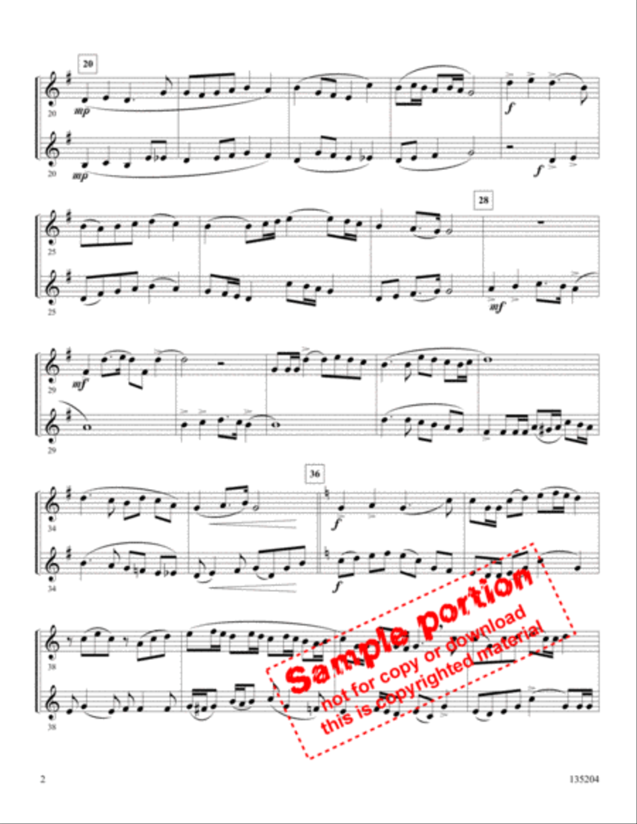 Guide Me, O Thou Great Jehovah Brass Duet scores gallery preview page 3