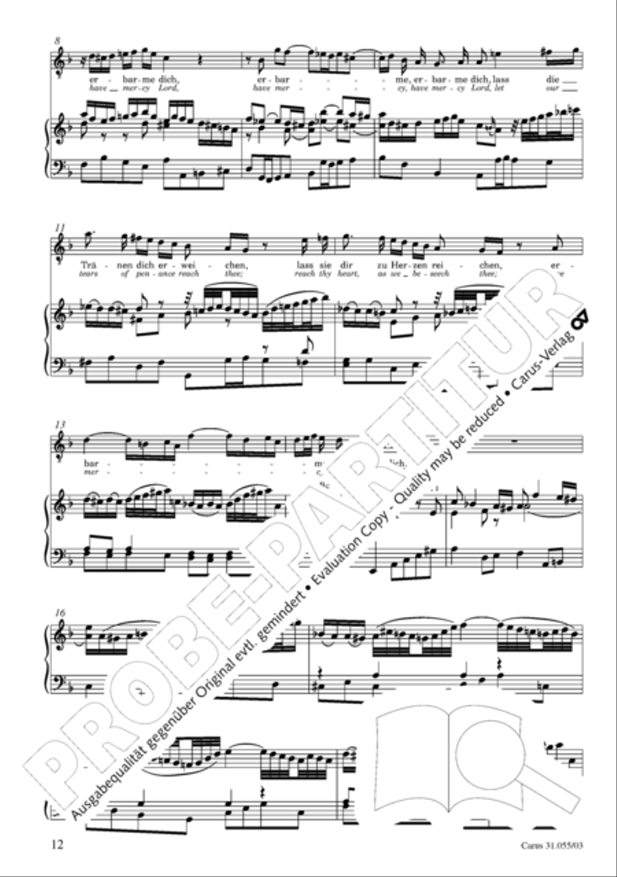 A feeble soul, a slave of sin (Ich armer Mensch, ich Sundenknecht) 4-Part scores gallery preview page 13
