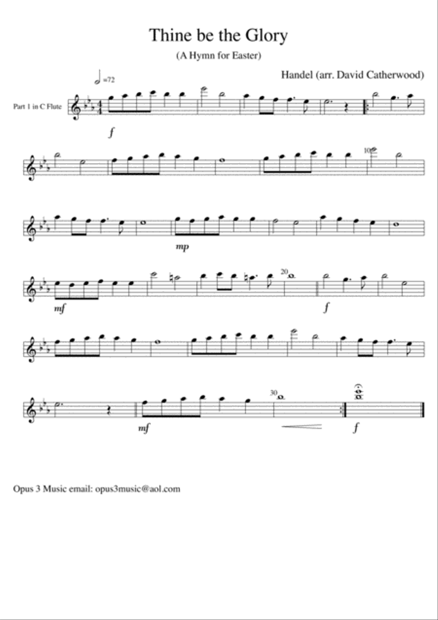 Thine be the Glory - A Hymn for Easter by Handel Arranged for Flexible Ensemble by David Catherwood Concert Band scores gallery preview page 5