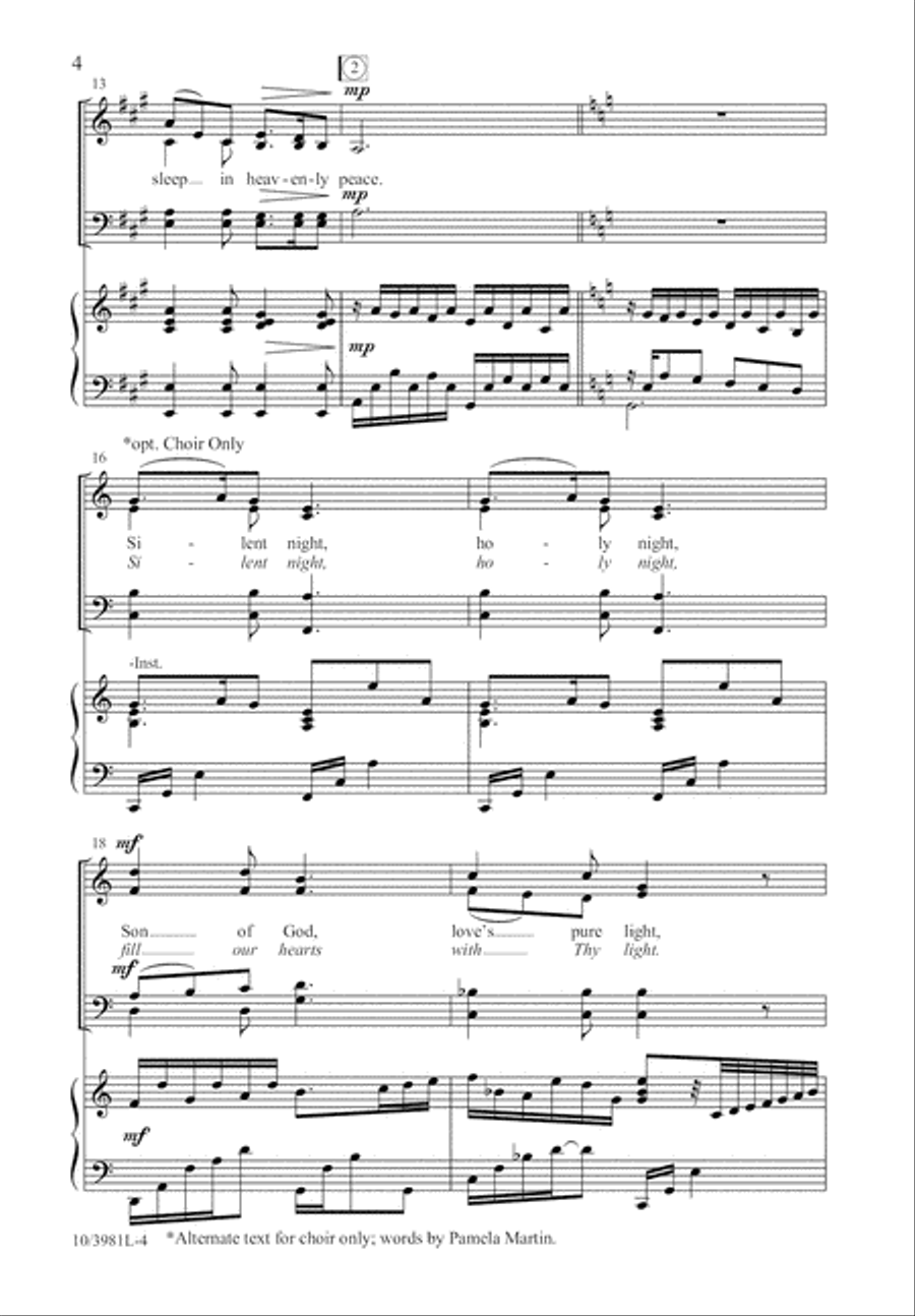 Silent Night, Holy Night 4-Part scores gallery preview page 5