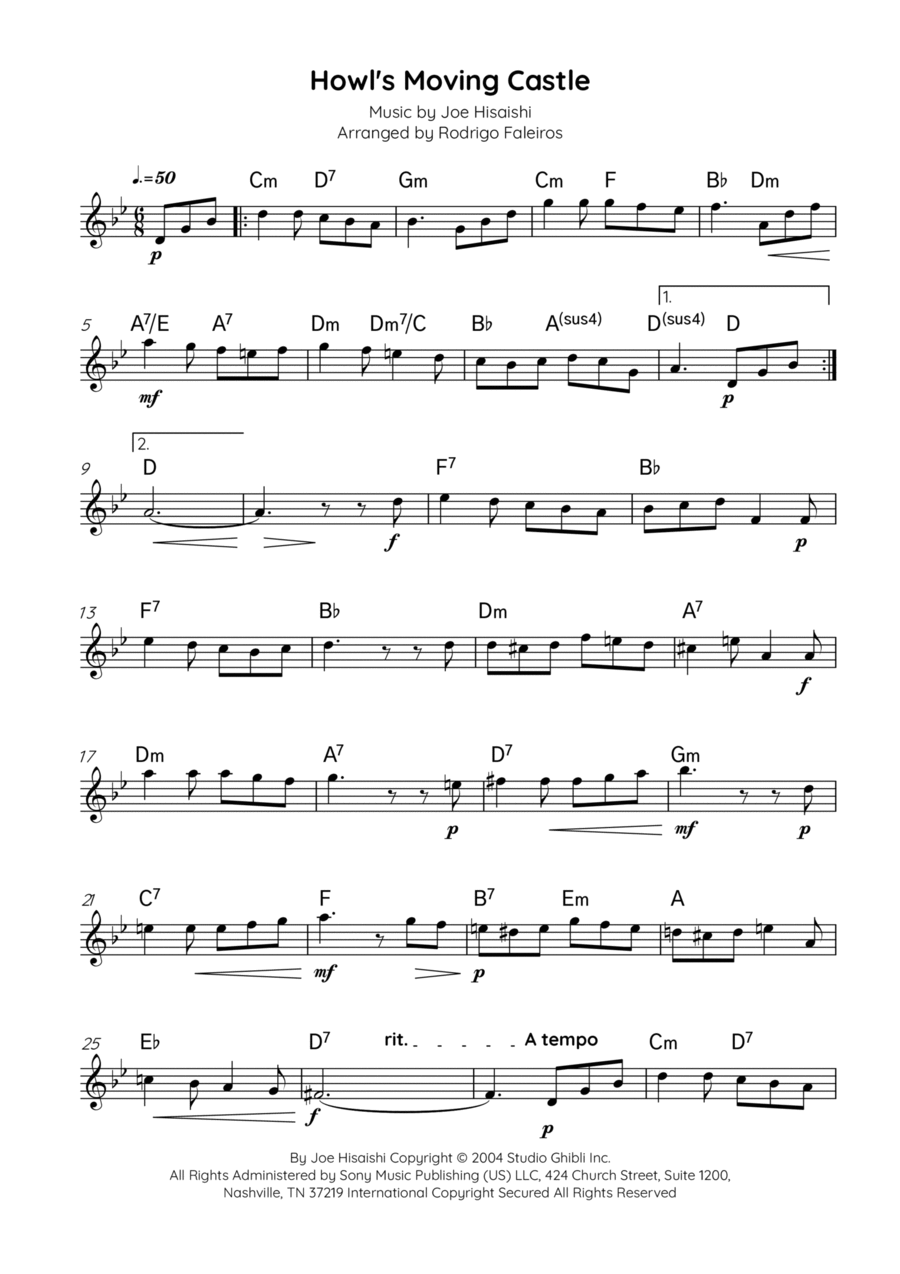 Howl's Moving Castle Easy Piano scores gallery preview page 1
