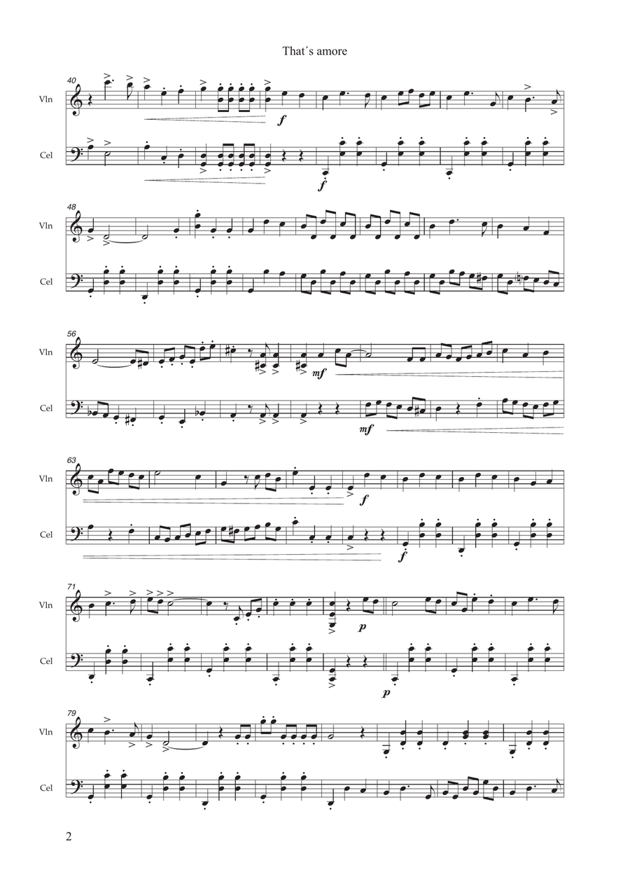 That's Amore (that's Love) String Duet scores gallery preview page 2