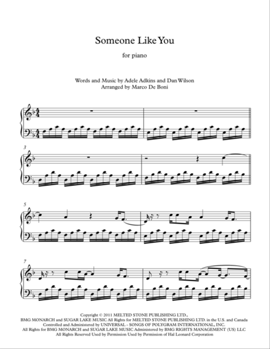 Someone Like You Someone Like You Easy Piano scores gallery preview page 2