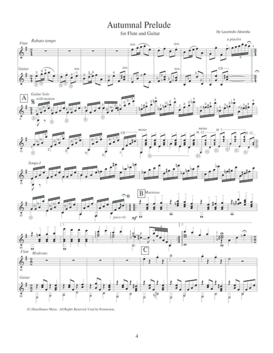 Complete Laurindo Almeida Anthology of Guitar/Flute Duets Flute scores gallery preview page 5